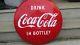 Vintage 1950s Red Porcelain Drink Coca Cola In Bottles Button Sign 24 Coke Soda