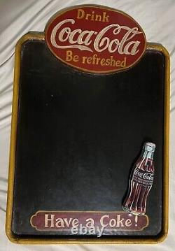 Vintage 1950s Wooden Coca Cola Chalkboard Menu Sign Rare