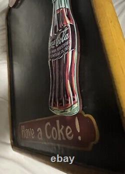 Vintage 1950s Wooden Coca Cola Chalkboard Menu Sign Rare