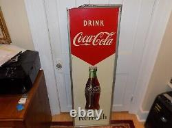Vintage 1951 Drink Coca Cola Refresh Robertson Metal Sign