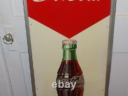 Vintage 1951 Drink Coca Cola Refresh Robertson Metal Sign