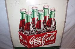 Vintage 1953 Coca Cola Take Home A Carton Soda Pop Bottle 28 Metal Sign