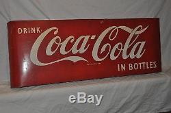 Vintage 1953 Coke Coca Cola 43 Single Sided Metal Sign