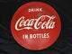 Vintage 1955 Drink Coca-Cola in Bottles Round Metal Sign 35 3/4 Diameter