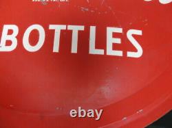 Vintage 1955 Drink Coca-Cola in Bottles Round Metal Sign 35 3/4 Diameter