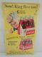 Vintage 1955 King Size Coca Cola Litho Sprite Boy Advertisement Sign 27X17 WOW