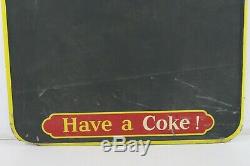 Vintage 1957 Coca-Cola Menu Board Sign Tin Chalkboard Advertising