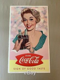 Vintage 1958 Coca Cola Cardboard MINT with Frame 16 x 27