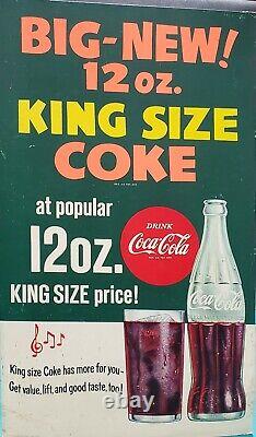 Vintage 1958 Coca-Cola Cardboard Sign King Size COKE Counter Top Advertising 17