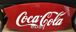 Vintage 1958 Large Original Coke Coca Cola Double Fish Tail Sign 60in