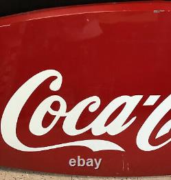 Vintage 1958 Large Original Coke Coca Cola Double Fish Tail Sign 60in