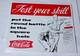 Vintage 1960 Coca-Cola Fishtail Test Your Skills Cardboard Sign 14 x 11