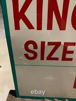 Vintage 1960 RARE MINTY NOS Coca-Cola KING SIZE Carton Metal Sign 28 x 20