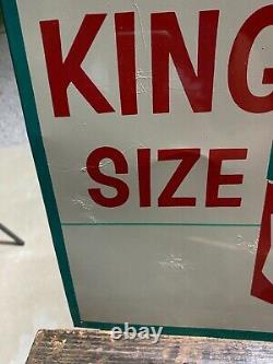 Vintage 1960 RARE MINTY NOS Coca-Cola KING SIZE Carton Metal Sign 28 x 20
