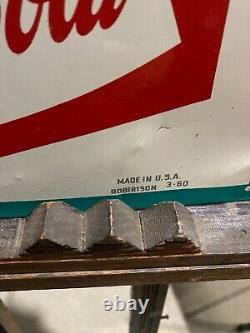 Vintage 1960 RARE MINTY NOS Coca-Cola KING SIZE Carton Metal Sign 28 x 20