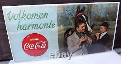 Vintage 1960's-70's Coca-cola Belgium Volkomen Harmonie Cardboard Sign