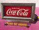 Vintage 1960's COCA COLA Light Up Sign Red Glass Price Brothers USA See Details