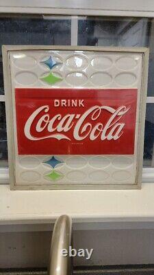 Vintage 1960's Coca Cola Coke Machine Panel Sign Diamonds Vendo Cavalier