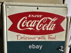 Vintage 1960's Coca Cola Fishtail Chalkboard Sign Menu Board w Clipped Corner