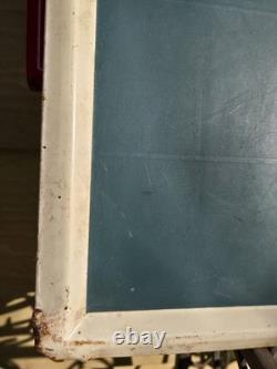 Vintage 1960's Coca Cola Fishtail Chalkboard Sign Menu Board w Clipped Corner