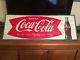 Vintage 1960's Coca Cola Fishtail Sign 12'' x 32''. M. C. A 2043. Must See