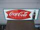 Vintage 1960's Coca-Cola Fishtail Soda Bottle 32 Metal Sign Coke Soda