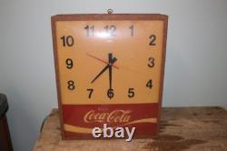 Vintage 1960's Coca Cola Soda Pop 16 Lighted Swihart Metal Clock Sign WORKS