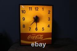 Vintage 1960's Coca Cola Soda Pop 16 Lighted Swihart Metal Clock Sign WORKS