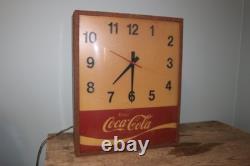 Vintage 1960's Coca Cola Soda Pop 16 Lighted Swihart Metal Clock Sign WORKS