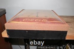 Vintage 1960's Coca Cola Soda Pop 16 Lighted Swihart Metal Clock Sign WORKS