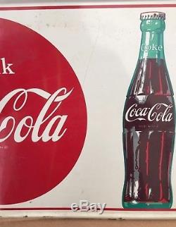 Vintage 1960's Drink Coca-Cola THINGS GO BETTER WITH COKE 31.5x11.75 Metal Sign