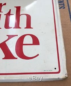 Vintage 1960's Drink Coca-Cola THINGS GO BETTER WITH COKE 31.5x11.75 Metal Sign