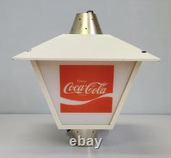 Vintage 1960's Enjoy COCA-COLA Open Lantern Light Rotating Hanging Display Sign