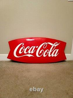 Vintage 1960's Era Coca-Cola 42 Fishtail Sign