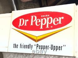 Vintage 1960s Dr Pepper Menu Board Sign Soda Pop Diner Coca Cola Pepsi Gas Oil