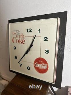 Vintage 1960s Things Go Better With Coke Coca-Cola Wall Clock Sign Works