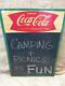 Vintage 1961 Coca-Cola Menu Chalk Board Sign Antique Coke Soda 9632