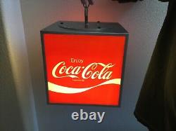 Vintage 1970's Coca-Cola Cashier's Rotating Cube Light-Up Open Sign, WORKS