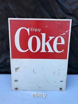 Vintage 1970's Metal Enjoy Coca Cola Advertising Sign 16x 20