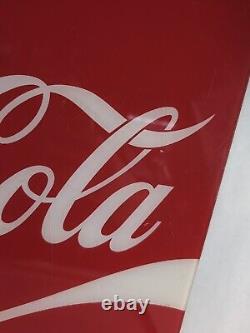 Vintage 1970s Coca Cola Plexiglass Advertising Sign 22x 19.5