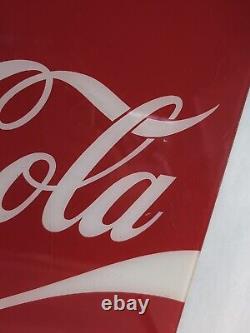 Vintage 1970s Coca Cola Plexiglass Advertising Sign 22x 19.5