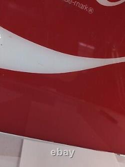 Vintage 1970s Coca Cola Plexiglass Advertising Sign 22x 19.5