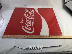 Vintage 1970s Coca Cola Plexiglass Advertising Sign 22x 19.5