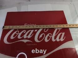 Vintage 1970s Coca Cola Plexiglass Advertising Sign 22x 19.5