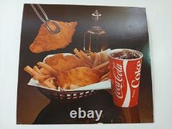 Vintage 1980s Coca-Cola Menu Board & 6 Food Advertising Inserts 22x15