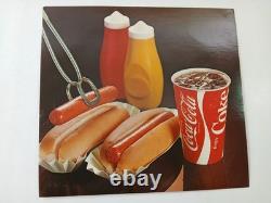 Vintage 1980s Coca-Cola Menu Board & 6 Food Advertising Inserts 22x15