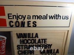 Vintage 1980s Coca-Cola Menu Board & 6 Food Advertising Inserts 22x15