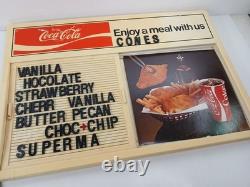 Vintage 1980s Coca-Cola Menu Board & 6 Food Advertising Inserts 22x15