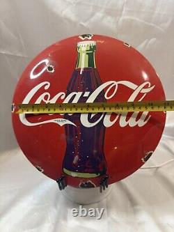 Vintage 1990 Coca-Cola Classic Red Metal Button Sign 12 The Good Old Times