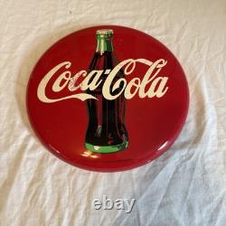 Vintage 1990 Coca-Cola Metal Round Sign Vintage 1990 Coca-Cola Metal Round Sign